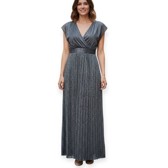 Moulinette Soeurs Dresses & Skirts - Moulinette Soeurs Metallic Chiffon Maxi Dress Women's Size 2 Evening Gown